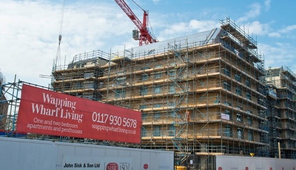 Image of construction site at Wapping Wharf project